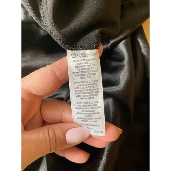 French Connection BNWT sz 10 pant "Adaline Satin Trousers" black women pleated - Picture 10 of 10